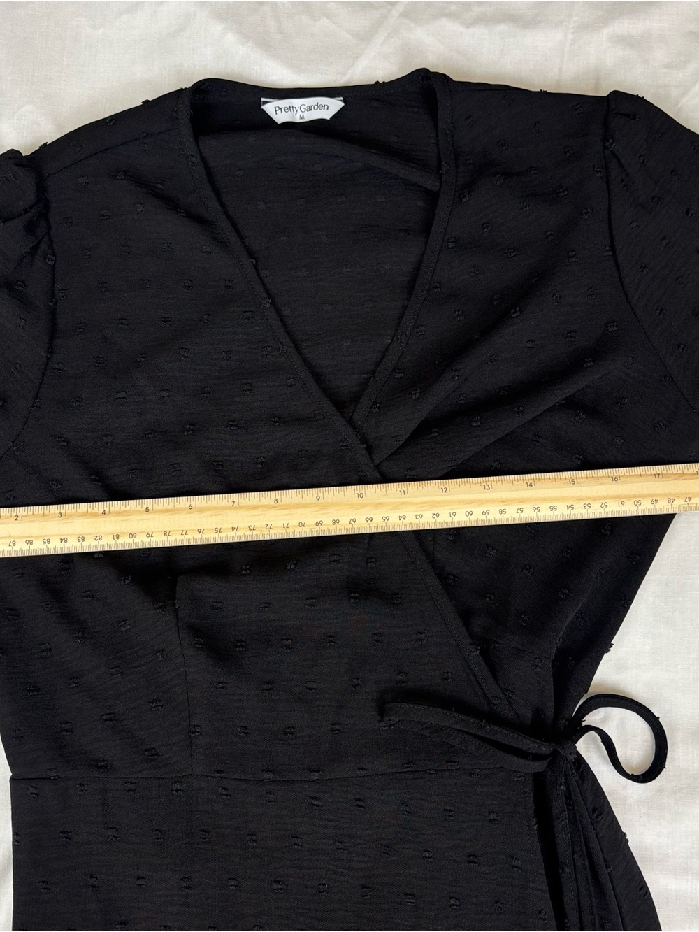 Pretty Garden Black Wrap Maxi Dress with Short Sleeves - Picture 8 of 8